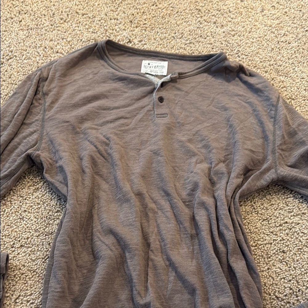 Lucky Brand Brown Henley Shirt